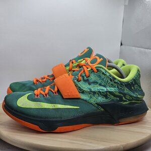 Mens‎ Size 11 - Nike Kd 7 Weatherman Basketball sneakers Green/Orange  EUC